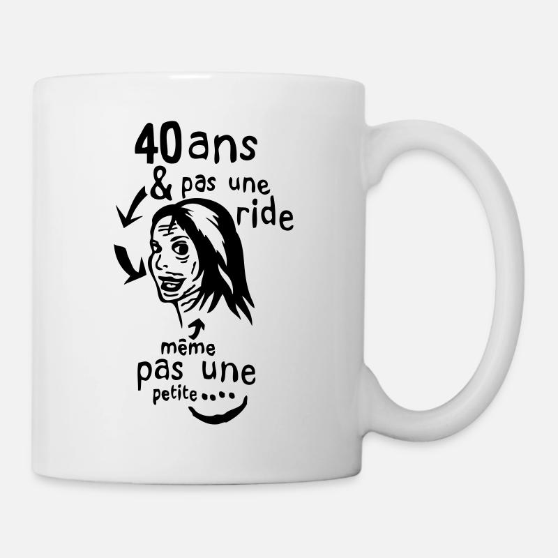 40 ans anniversaire pas ride jeune femme - Mug blanc - blanc