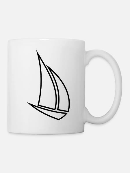 segelboot2 - Kop/krus - hvid