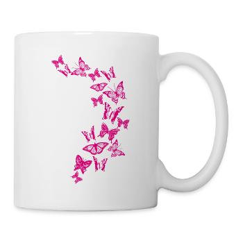 02 Papillons Rose - Mug blanc - blanc - Droite