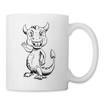 Design avec ondulation de dragon - Mug blanc - blanc - Droite