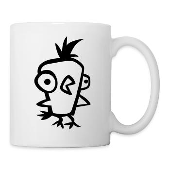 Verrücktes Huhn - Tasse - Weiß - Rechts