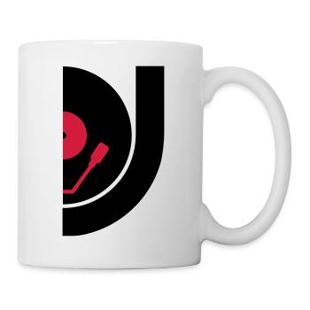 DJ Record Vinyl Plate - Tasse - Weiß - Rechts