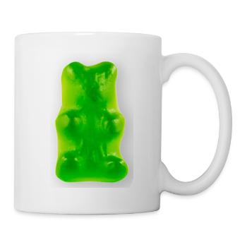 Gummibär grün / Gorß und lecker - Tasse - Weiß - Rechts