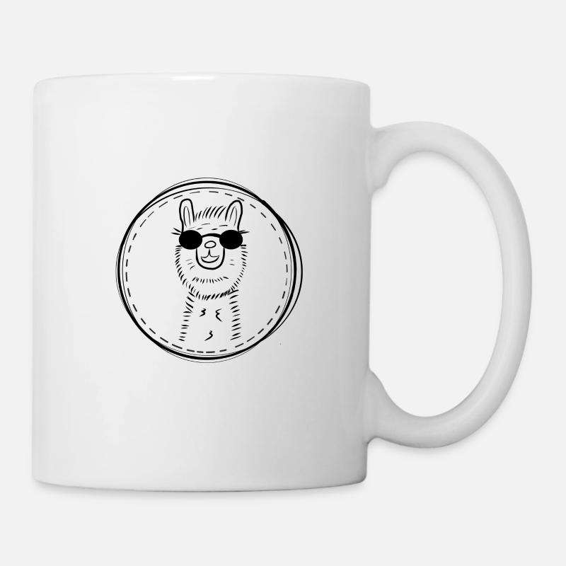 Dessin de lama cool - LLama alpaga alpaga - Mug blanc - blanc
