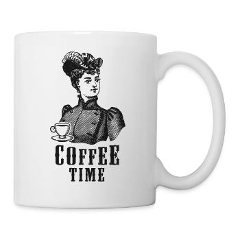 CAFÉ, RÉTRO, VINTAGE, T-SHIRT, CAPPUCCINO, LATTE - Mug blanc - blanc - Droite