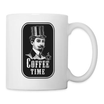 RETRO, VINTAGE, CAFÉ, T-SHIRT, CADEAU, LATTE - Mug blanc - blanc - Droite