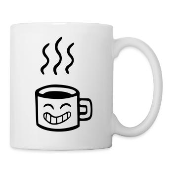 Kaffee kawaii Anime Lächeln - Tasse - Weiß - Rechts