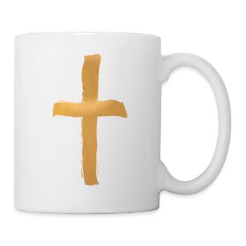 Croix en or - Mug blanc - blanc - Droite