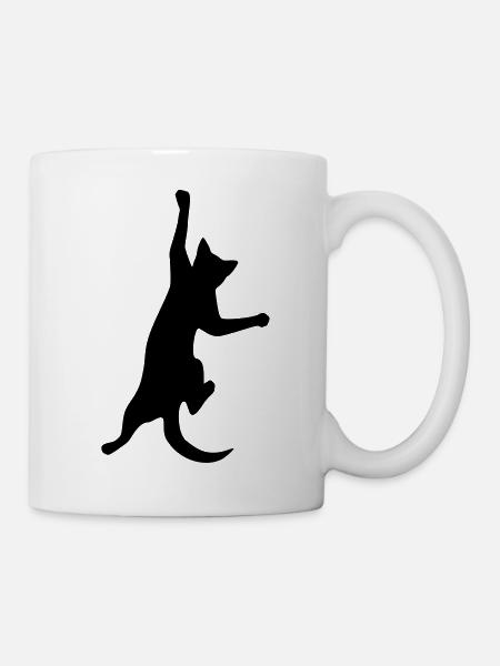 katze kletterkatze - Tasse - Weiß