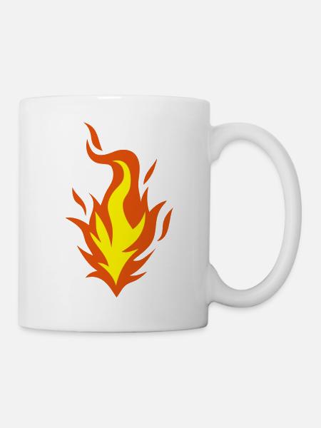 Flamme feuer - Tasse - Weiß
