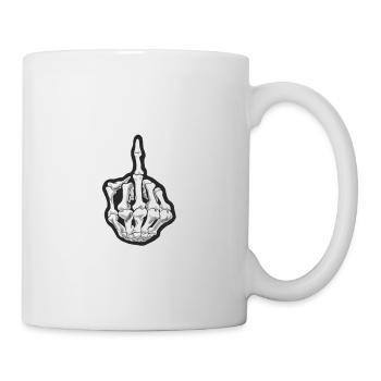 Mittelfinger Skelett - Tasse - Weiß - Rechts