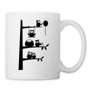 viele eulen - Tasse - Weiß - Rechts
