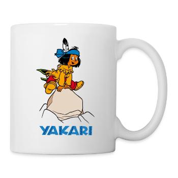 Yakari springt über Stein - Tasse - Weiß - Rechts