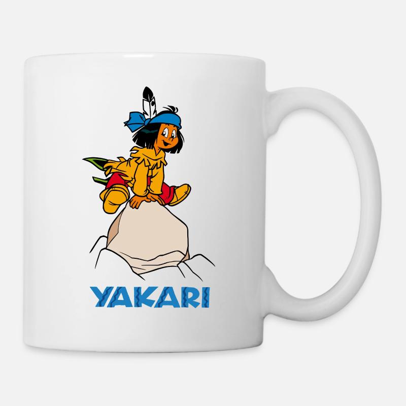 Yakari springt über Stein - Tasse - Weiß