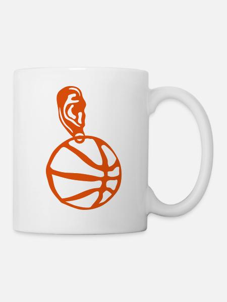 Basketball Ohrring Ball - Tasse - Weiß
