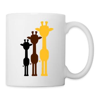 3 Couleurs Cool Girafe Contour Ombre Silhouette - Mug blanc - blanc - Droite
