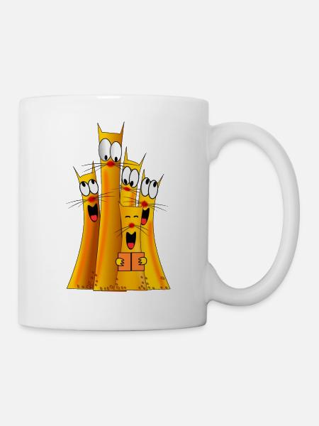 bande de chat - Mug blanc - blanc