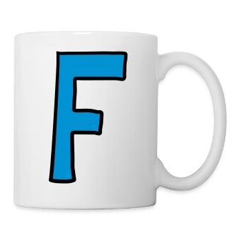 Letter F comic cartoon - Mug - white - Right