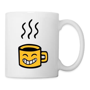 Zeichnung Tasse Tee Kaffee kawaii lustiger Humor S - Tasse - Weiß - Rechts