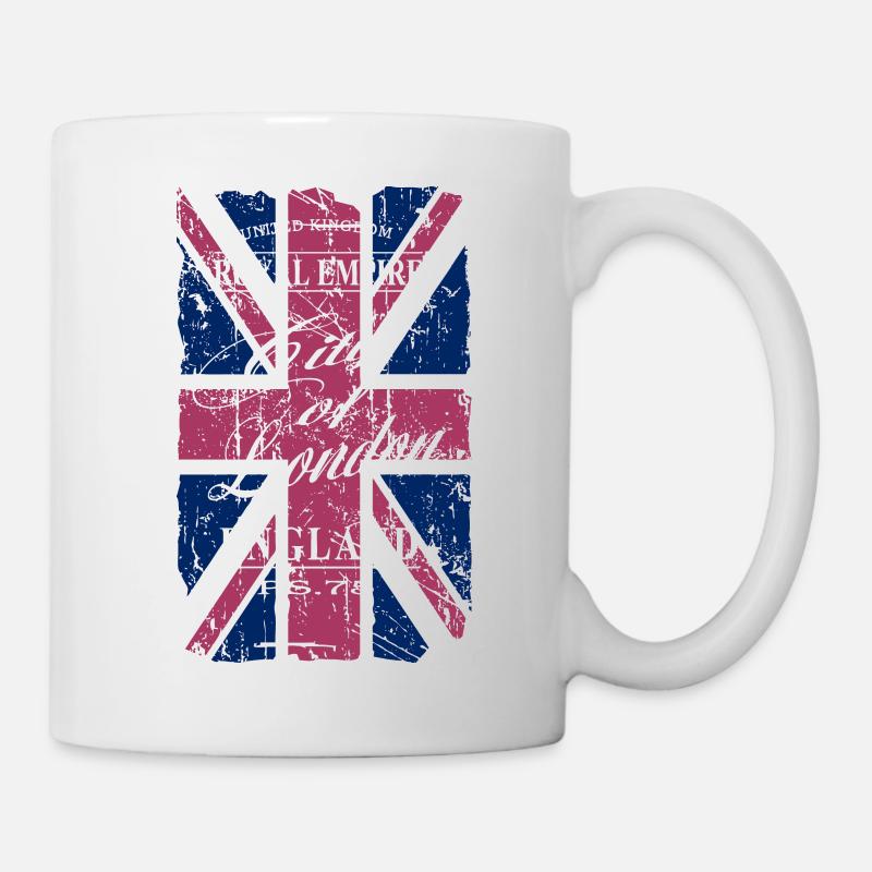 Union Jack - London - Vintage Look - Mug - white