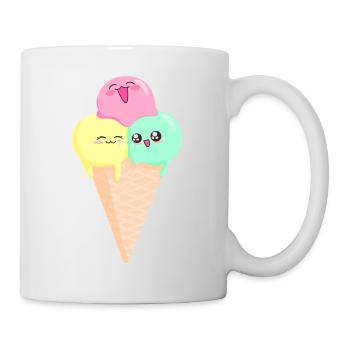 niedliches Eis Sommer Kawaii - Tasse - Weiß - Rechts