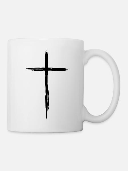 Kreuz - Jesus liebt uns - Tasse - Weiß