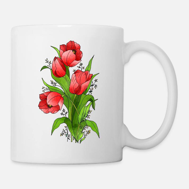 Tulpen Strauß - Tasse - Weiß