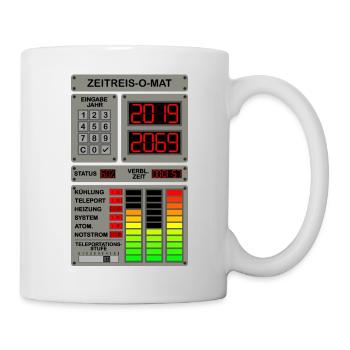 50 Jahre in der Zeit reisen - Zeitreise Computer - Tasse - Weiß - Rechts