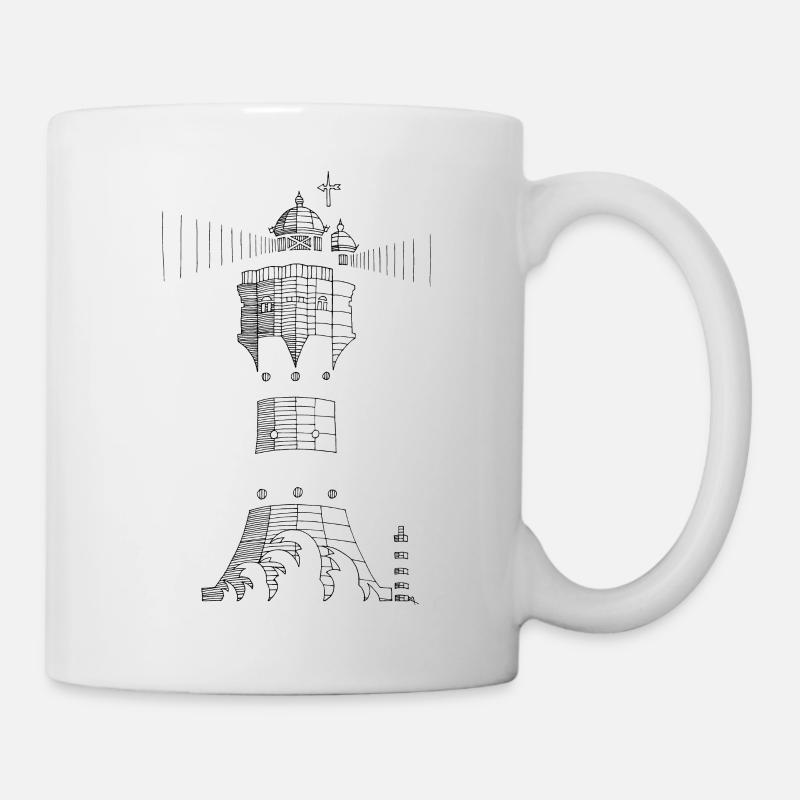 Leuchtturm "Roter Sand" - Tasse - Weiß