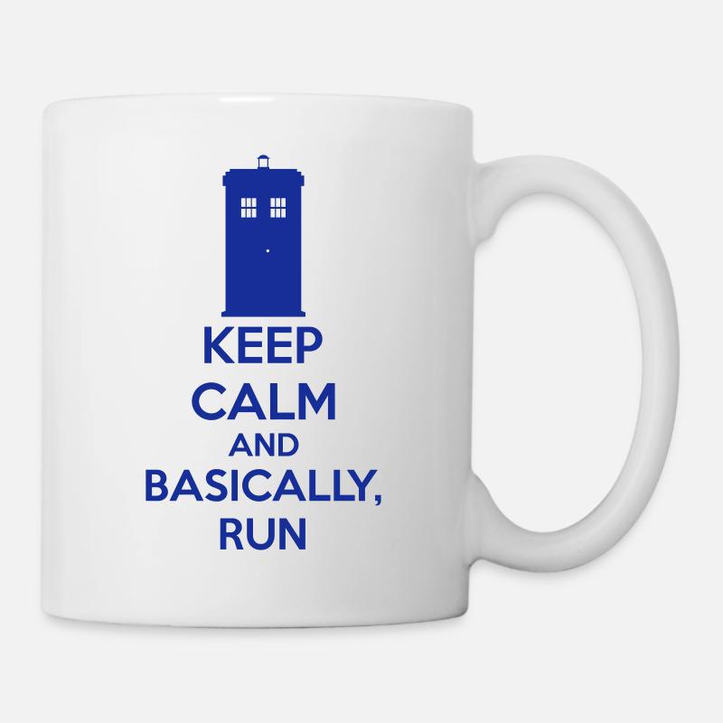 Keep Calm And Basically, Run - Mug blanc - blanc