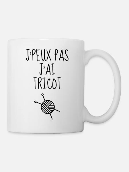 Tricot / Tricoter / Tricoteuse / Broderie - Mug blanc - blanc
