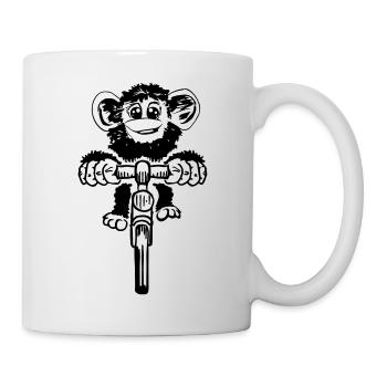 Monkey on the bike - Mug - white - Right
