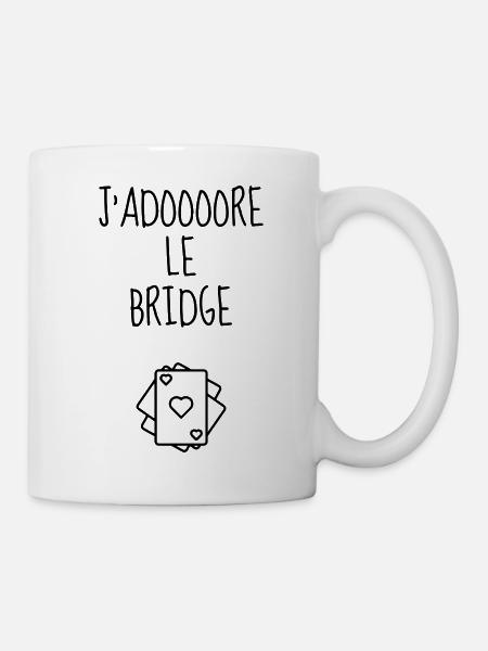 bridge / bridgeur / bridgeuse / cartes - Mug blanc - blanc