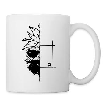 half cube pineapple with beard and sunglasses - Mug - white - Right