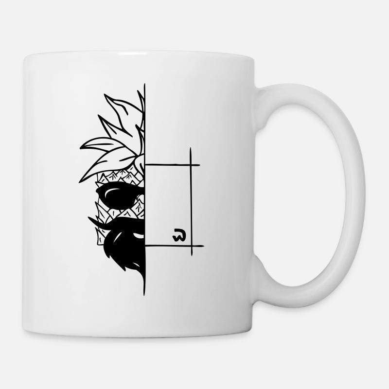 halbe cube-Ananas mit Bart und Sonnenbrille - Tasse - Weiß