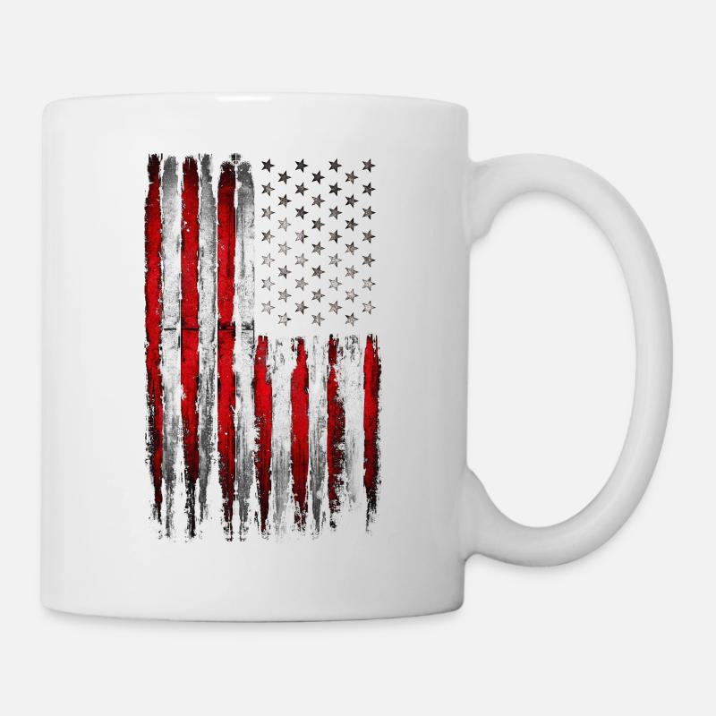 Red and white American flag - Mug - white