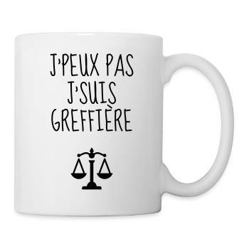 greffier / greffe / tribunal / justice / juge - Mug blanc - blanc - Droite