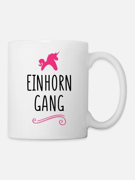 einhorn gang - Tasse - Weiß