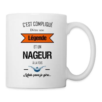 C'est compliqué d'être une légende t-shirt nageur - Mug blanc - blanc - Droite