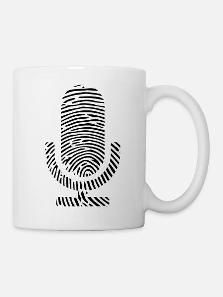 Empreinte digitale ADN ADN Microphone Singer Podcast Mic - Mug blanc - blanc
