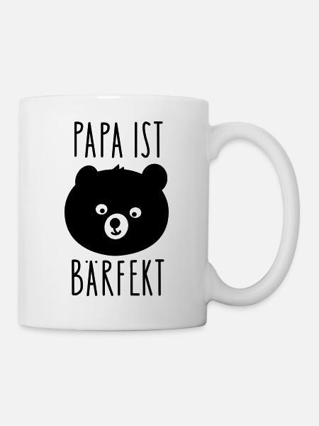Papa Bär ist perfekt - Tasse - Weiß