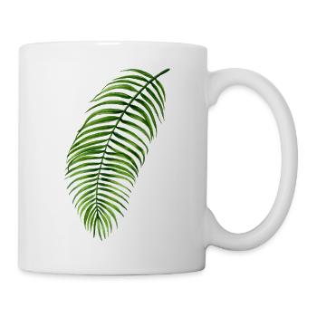 Florales Motiv - Farn - Tasse - Weiß - Rechts