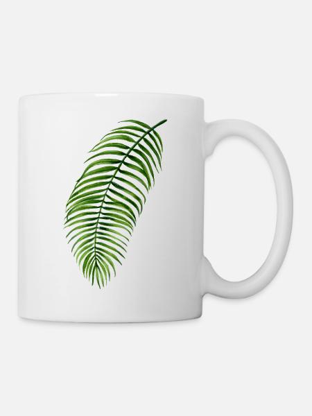 Motif floral - fougère - Mug blanc - blanc
