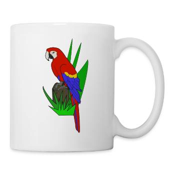 Papagei - Tasse - Weiß - Rechts