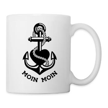 MOIN MOIN HAMBURG Anker Herz - Tasse - Weiß - Rechts