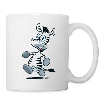 Zèbre de dessin animé en cours d'exécution - Mug blanc - blanc - Droite