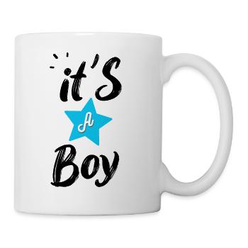 Es ist ein Junge - Tasse - Weiß - Rechts
