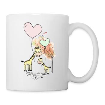 Girafes avec des ballons - Mug blanc - blanc - Droite