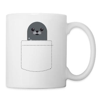Poches scellées poche poitrine douce - Mug blanc - blanc - Droite