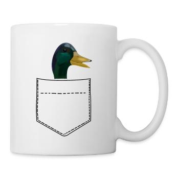 Ente Erpel Brusttasche - Tasse - Weiß - Rechts